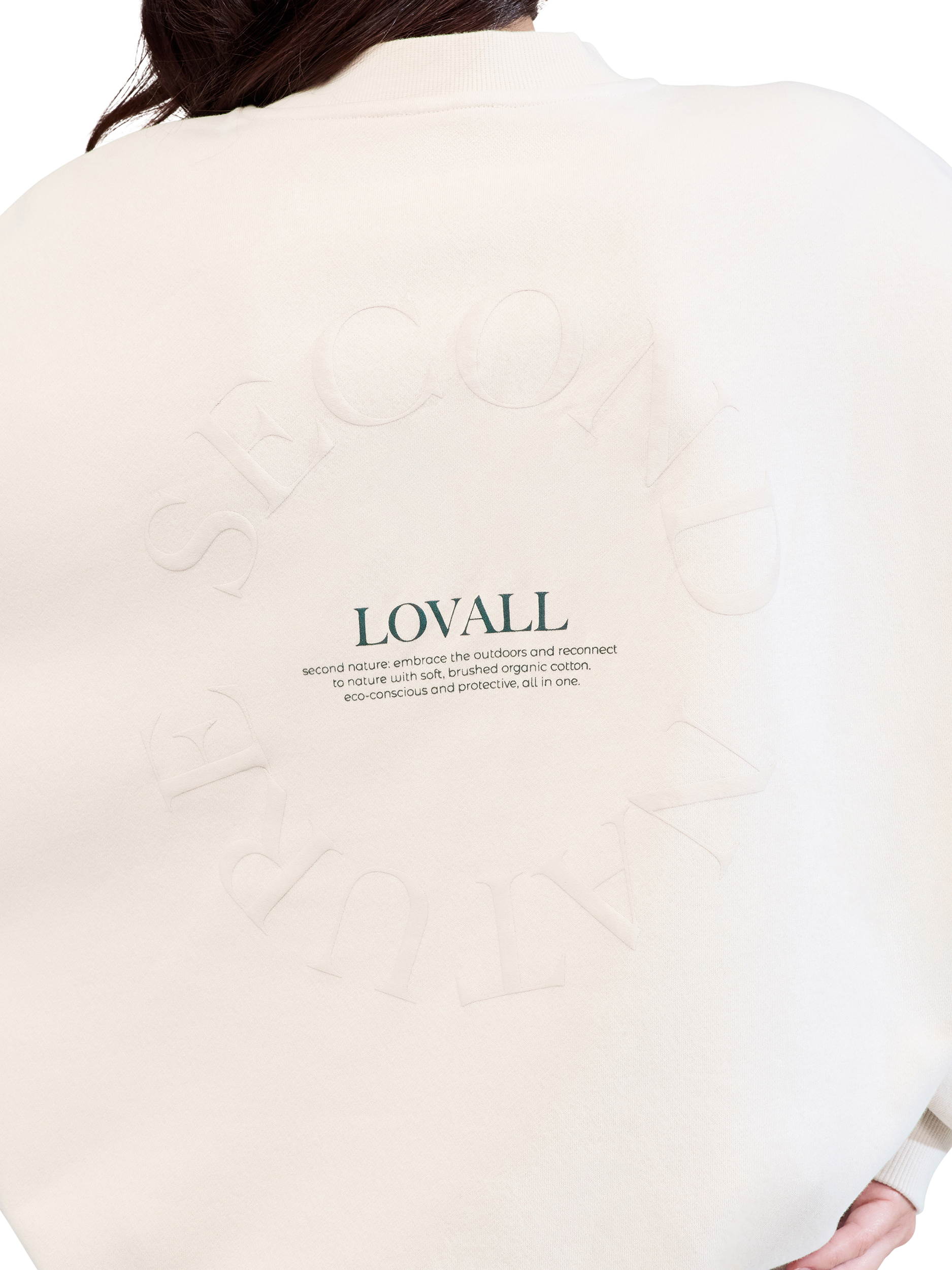 Product image 2 of 5, which shows Lovall ALL SZN Cotton Blend Oversized Sweatshirt, Ecru, 6