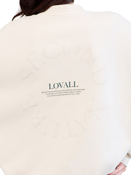 Lovall ALL SZN Cotton Blend Oversized Sweatshirt - view 2, Ecru
