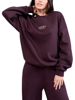 Lovall ALL SZN Organic Cotton Blend Oversized Sweatshirt, Wine, Wine