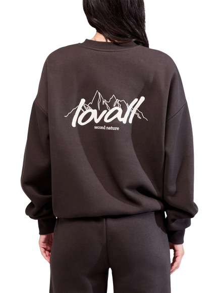 Lovall ALL SZN Cotton Blend Oversized Sweatshirt, Black Coffee - view 2, Black Coffee