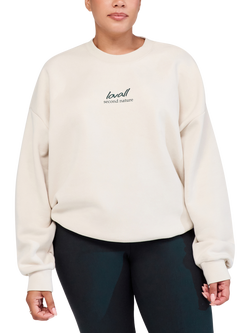 Lovall ALL SZN Organic Cotton Blend Oversized Sweatshirt, Ecru, Ecru