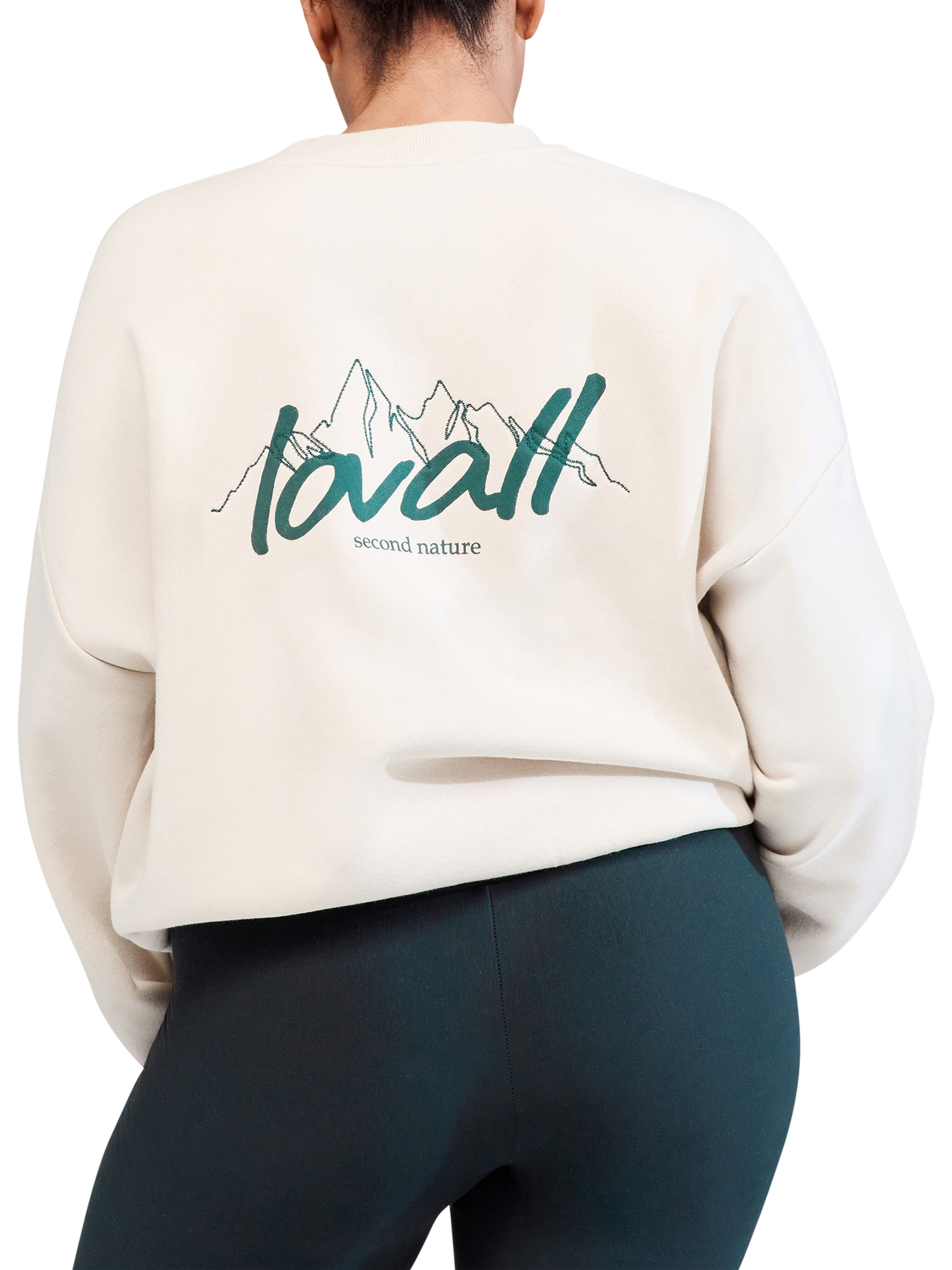 Product image 2 of 5, which shows Lovall ALL SZN Organic Cotton Blend Oversized Sweatshirt, Ecru, 6