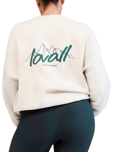 Lovall ALL SZN Organic Cotton Blend Oversized Sweatshirt, Ecru - view 2, Ecru