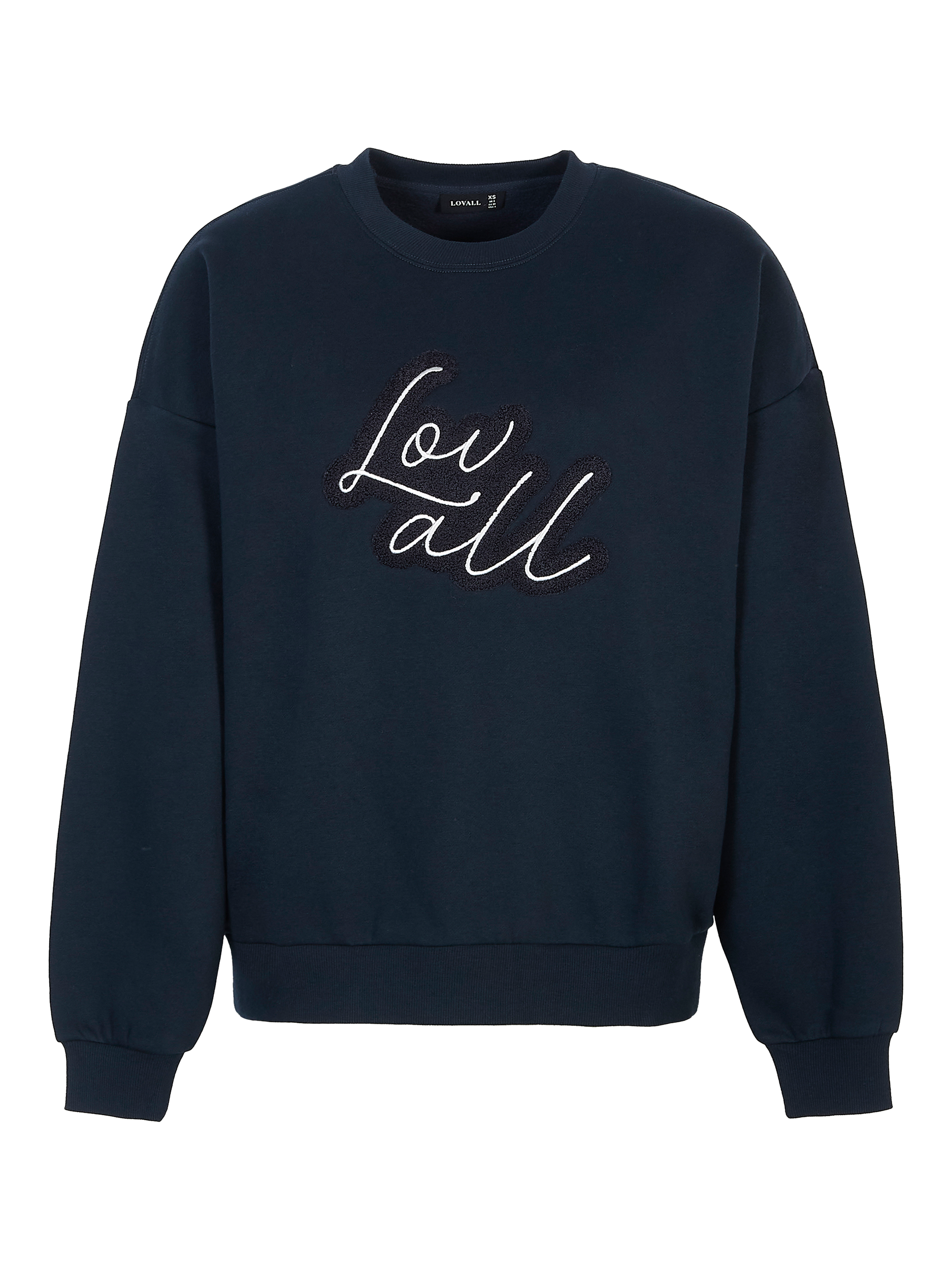 Product image 5 of 5, which shows Lovall Cotton Blend Oversized Crew Neck Sweatshirt, Vinatge Navy, 6