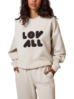 Lovall Cotton Blend Logo Sweatshirt, Ecru