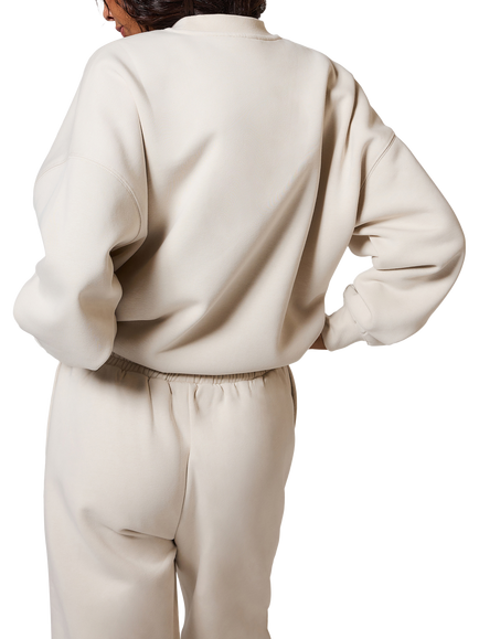 Lovall Cotton Blend Logo Sweatshirt - view 2, Ecru