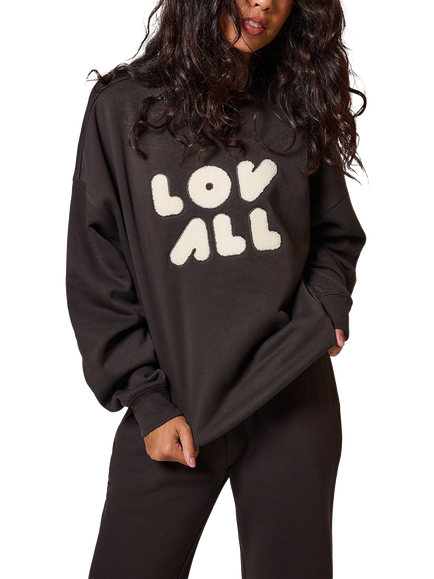 Lovall Cotton Blend Logo Sweatshirt, Black Coffee