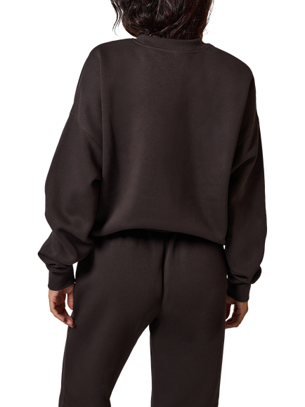 Lovall Cotton Blend Logo Sweatshirt - view 2, Black Coffee