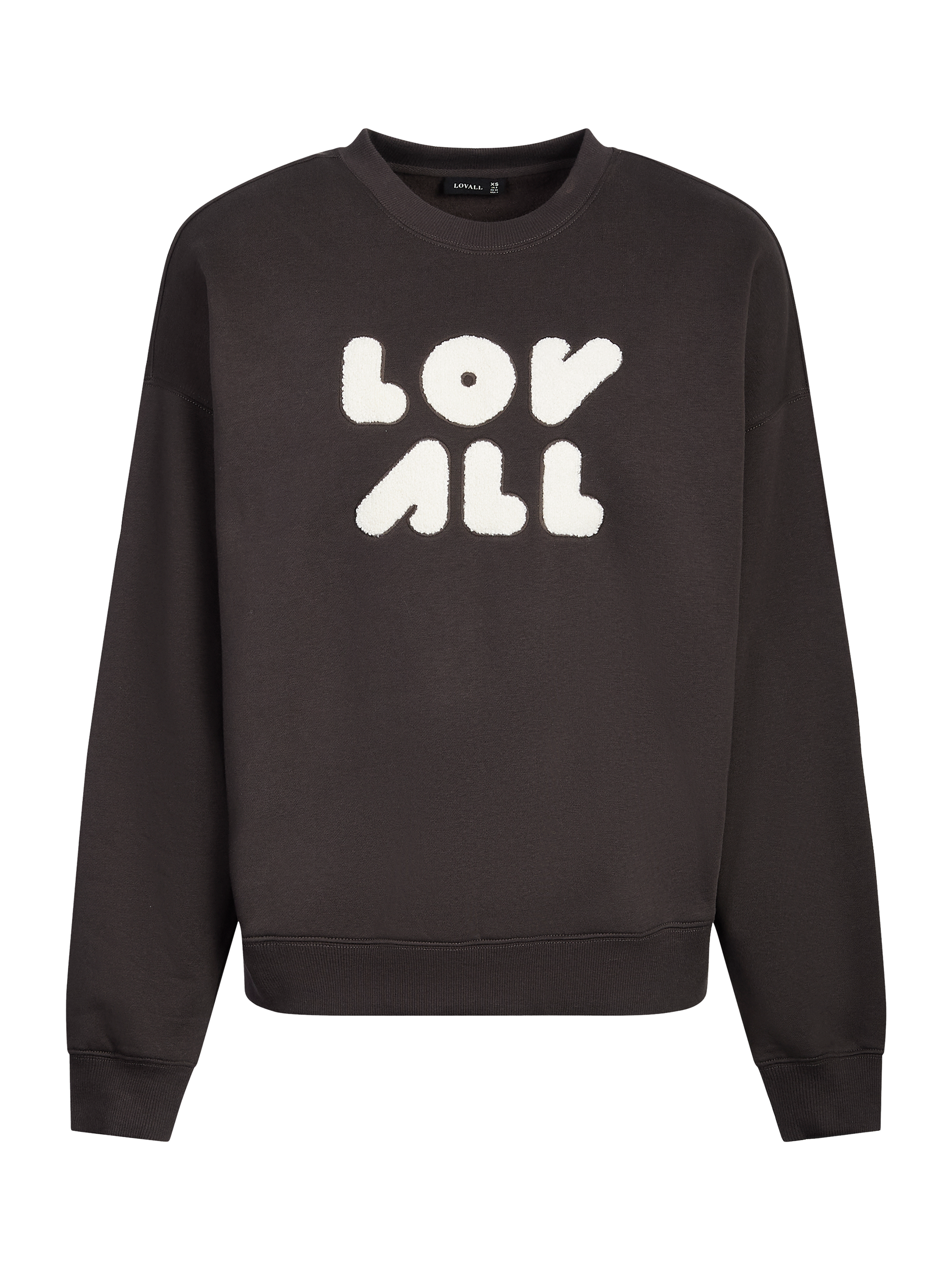 Product image 5 of 5, which shows Lovall Cotton Blend Logo Sweatshirt, Black Coffee, 16