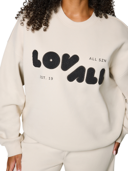 Lovall Cotton Blend Oversized Sweatshirt, Ecru, Ecru