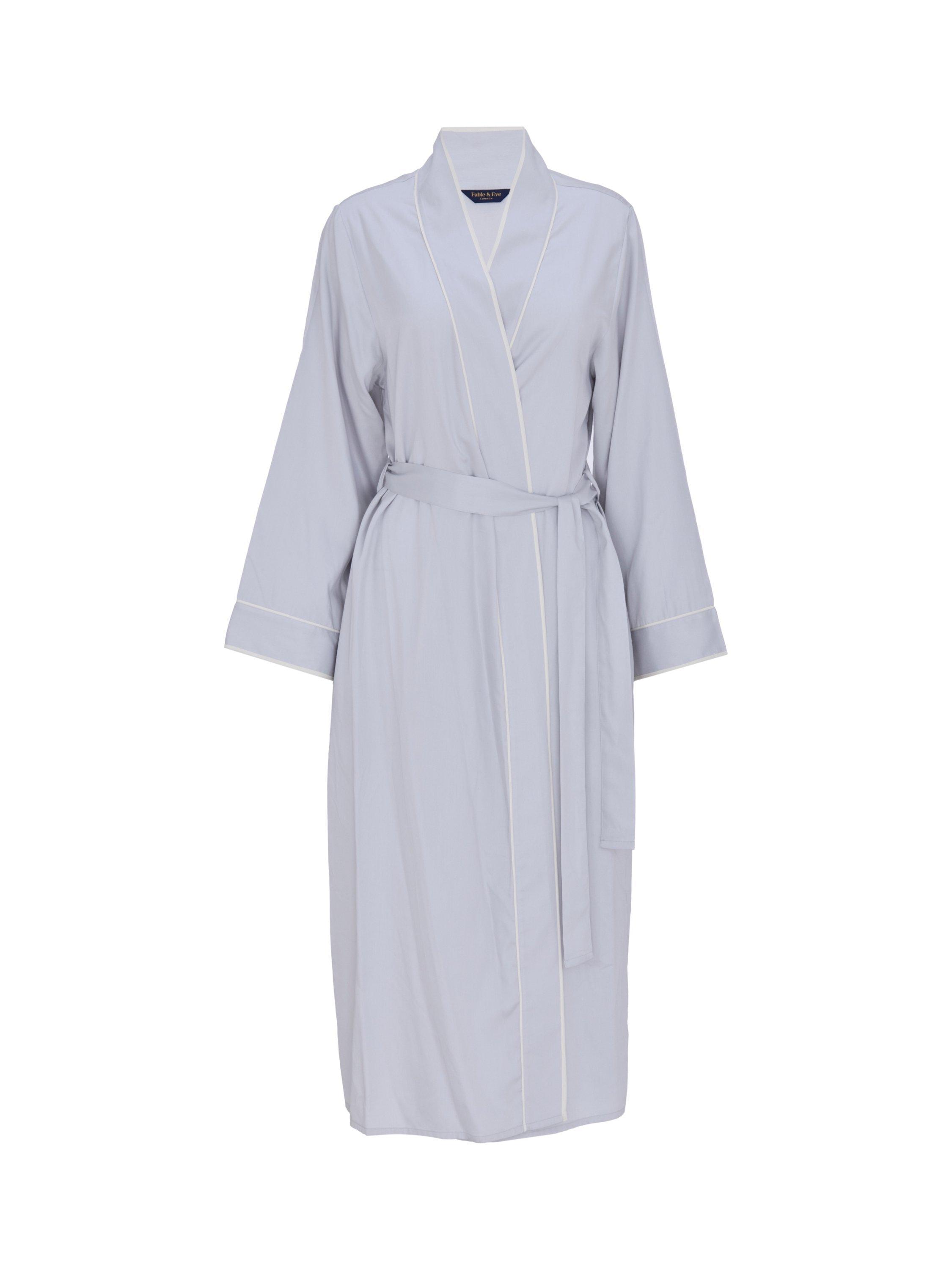 Product image 3 of 3, which shows Fable & Eve Victoria Long Sleeve Dressing Gown, Silver Grey, 8