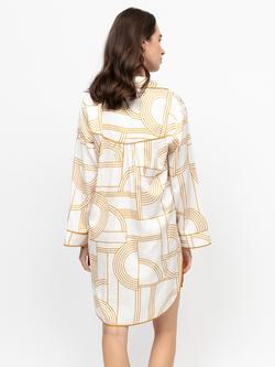 Fable & Eve Victoria Geometric Nightshirt, Cream/Yellow - view 2, Cream/Yellow