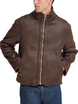 Casual Friday Macksen Fur Lined Flying Jacket, Demitasse, Demitasse