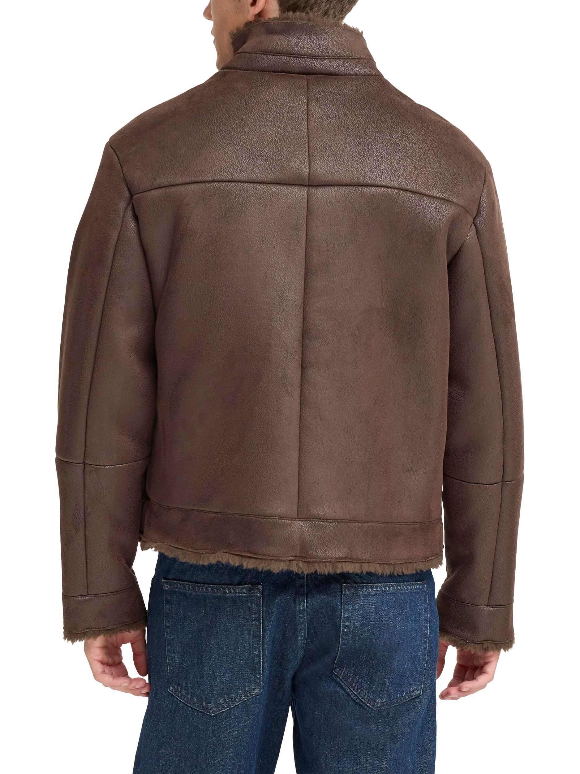 Product image 2 of 7, which shows Casual Friday Macksen Fur Lined Flying Jacket, Demitasse, XL