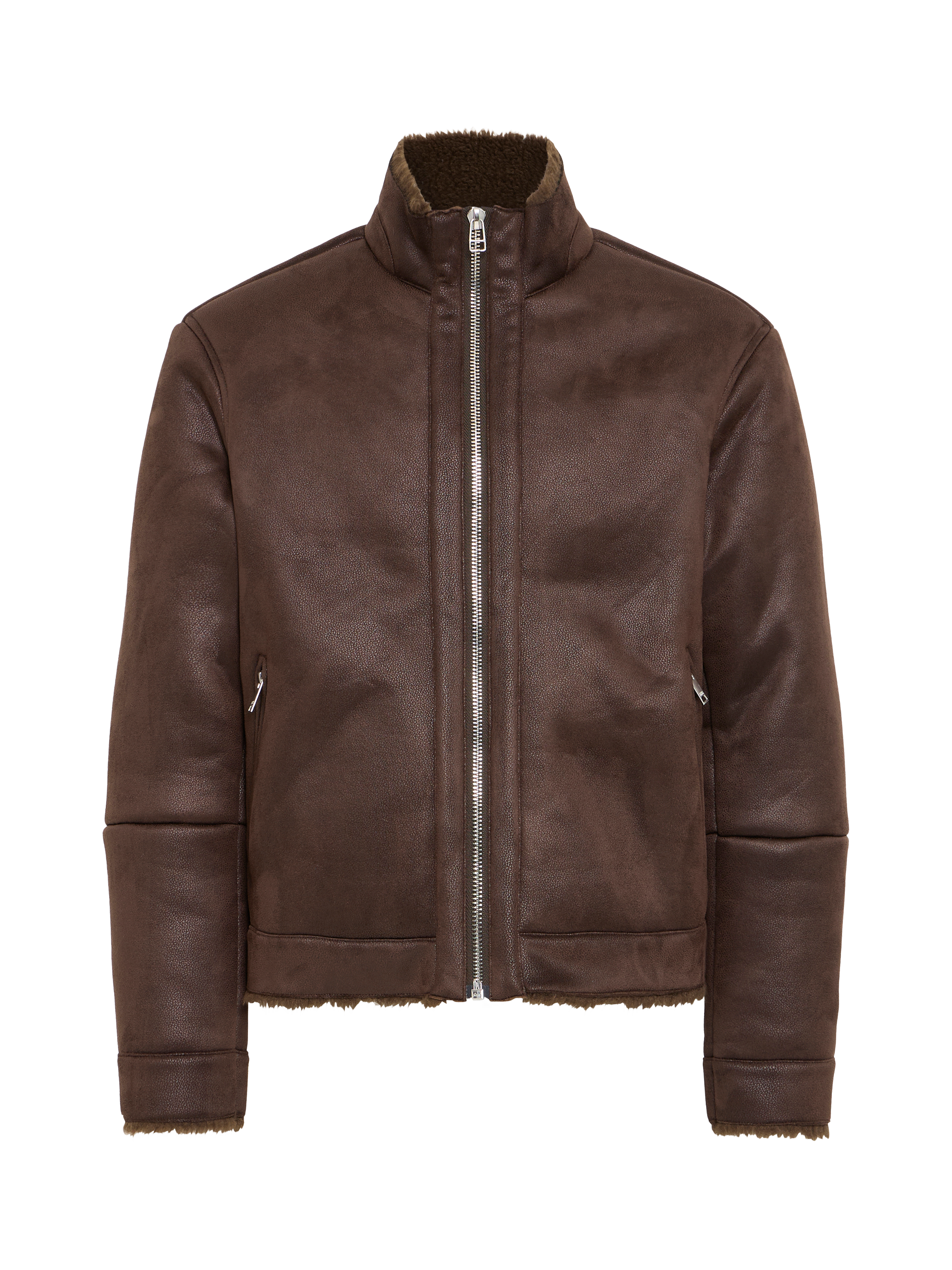 Product image 5 of 7, which shows Casual Friday Macksen Fur Lined Flying Jacket, Demitasse, XL