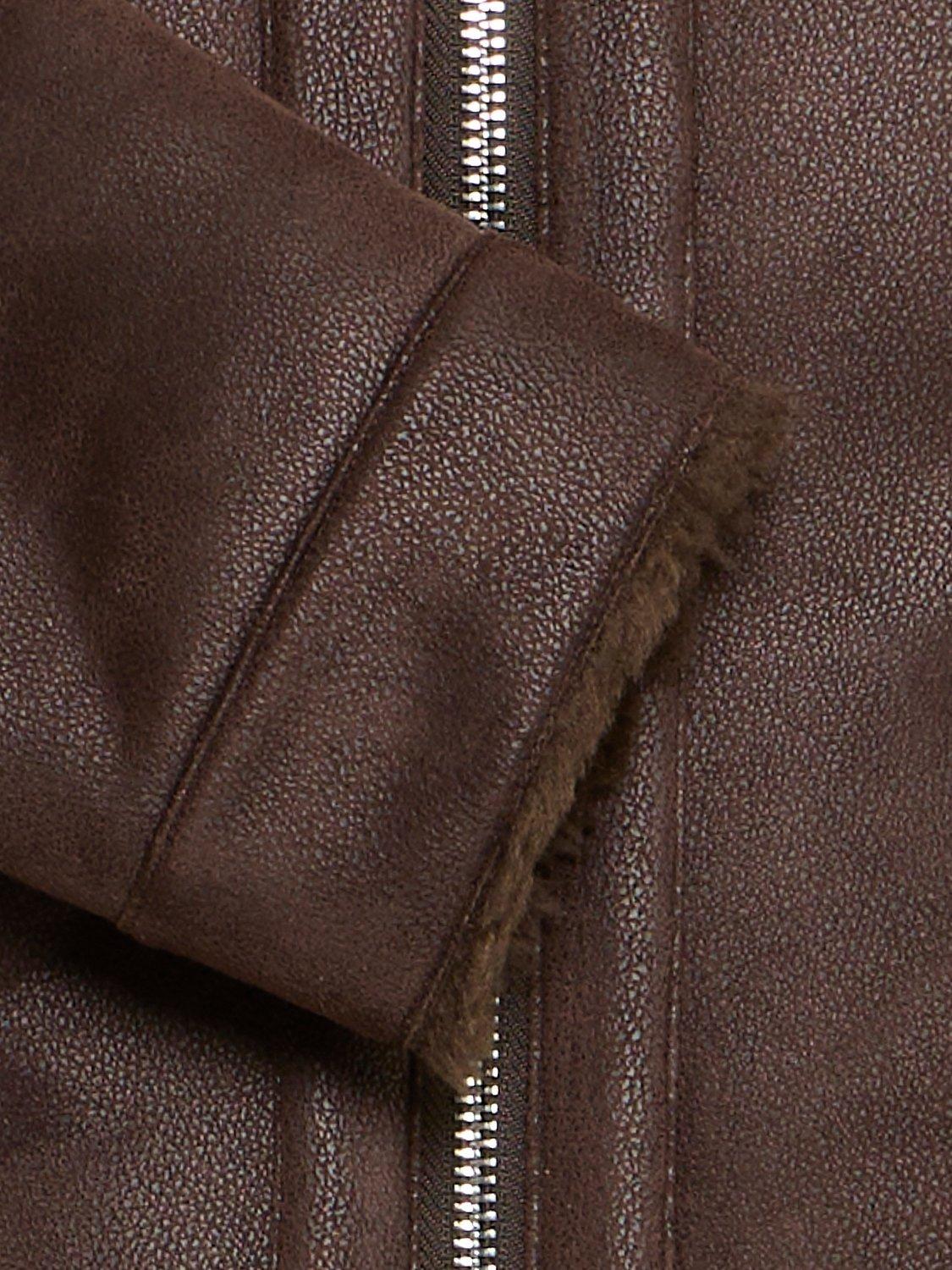Product image 7 of 7, which shows Casual Friday Macksen Fur Lined Flying Jacket, Demitasse, XL