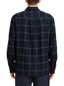 Casual Friday Martis Wool Blend Checked Overshirt, Dark Navy - view 2, Dark Navy
