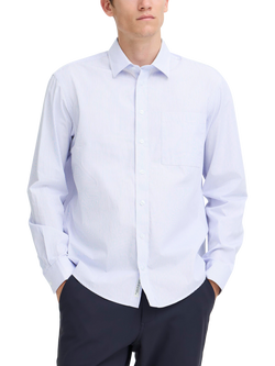 Casual Friday Bjorn Cotton Regular Fit Stripe Shirt, Snow White, Snow White