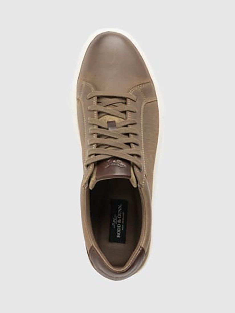 Product image 7 of 10, which shows Rodd & Gunn Transit Leather Lace Up Trainers, Sandstone, 6