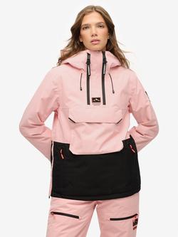 Superdry Water Resistant Breathable Hooded Ski Jacket, Dull Pink, Dull Pink
