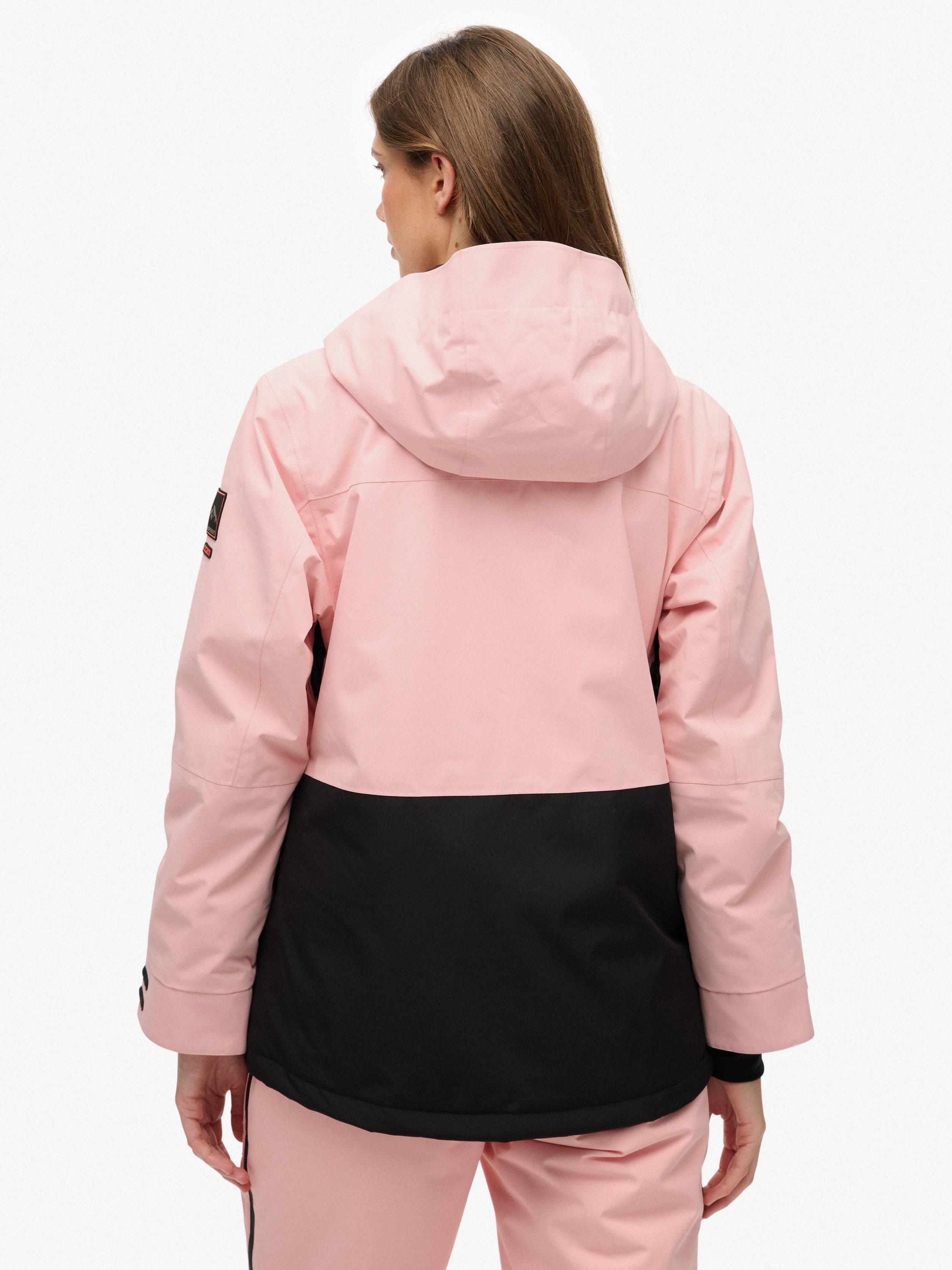 Product image 2 of 5, which shows Superdry Water Resistant Breathable Hooded Ski Jacket, Dull Pink, 12
