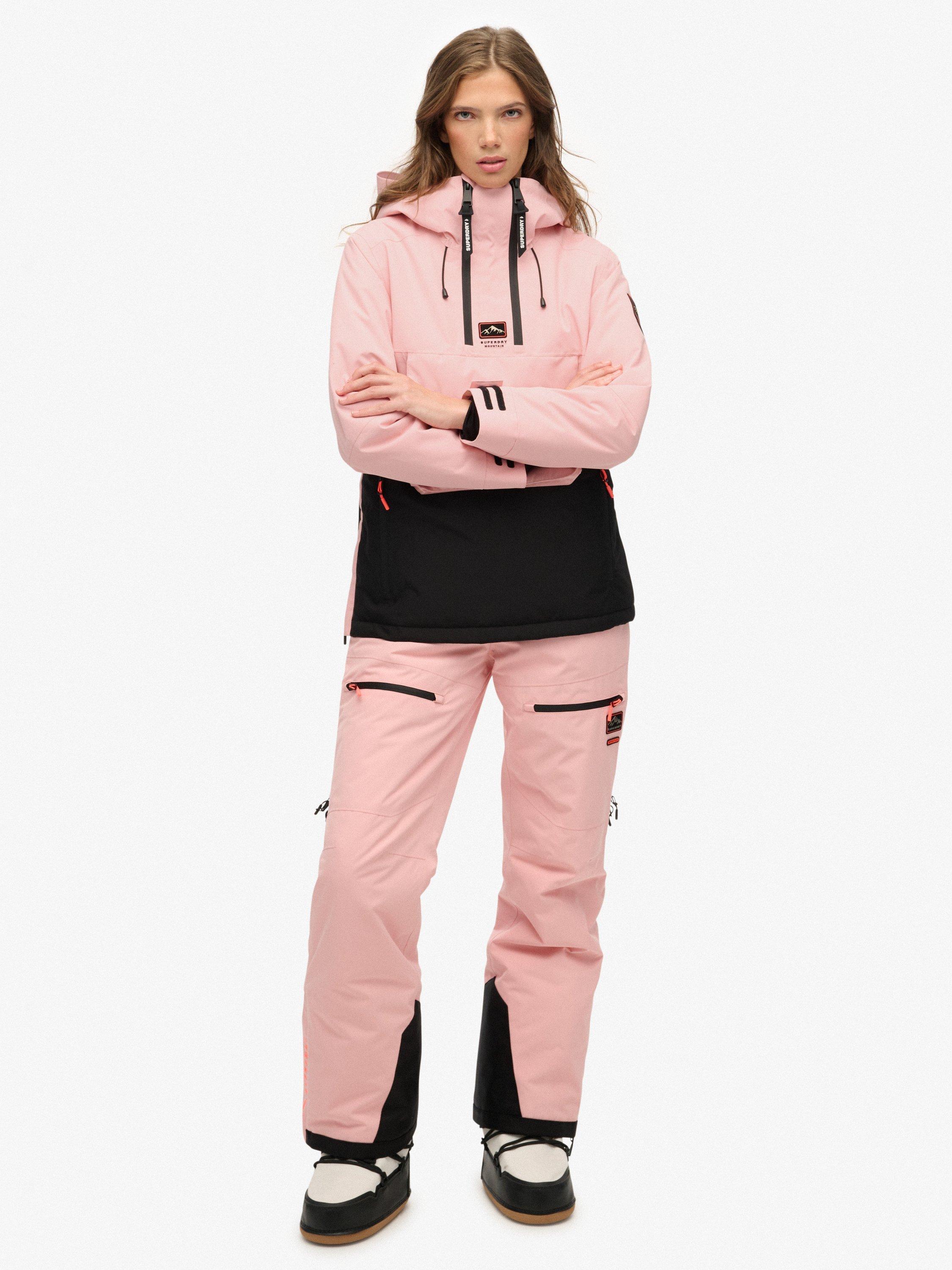 Product image 3 of 5, which shows Superdry Water Resistant Breathable Hooded Ski Jacket, Dull Pink, 12