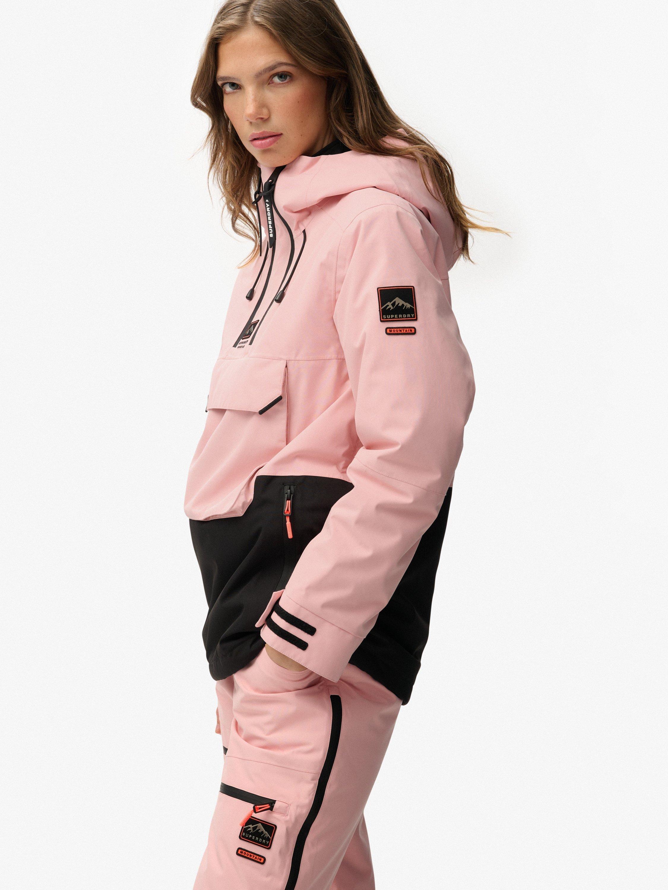 Product image 4 of 5, which shows Superdry Water Resistant Breathable Hooded Ski Jacket, Dull Pink, 12