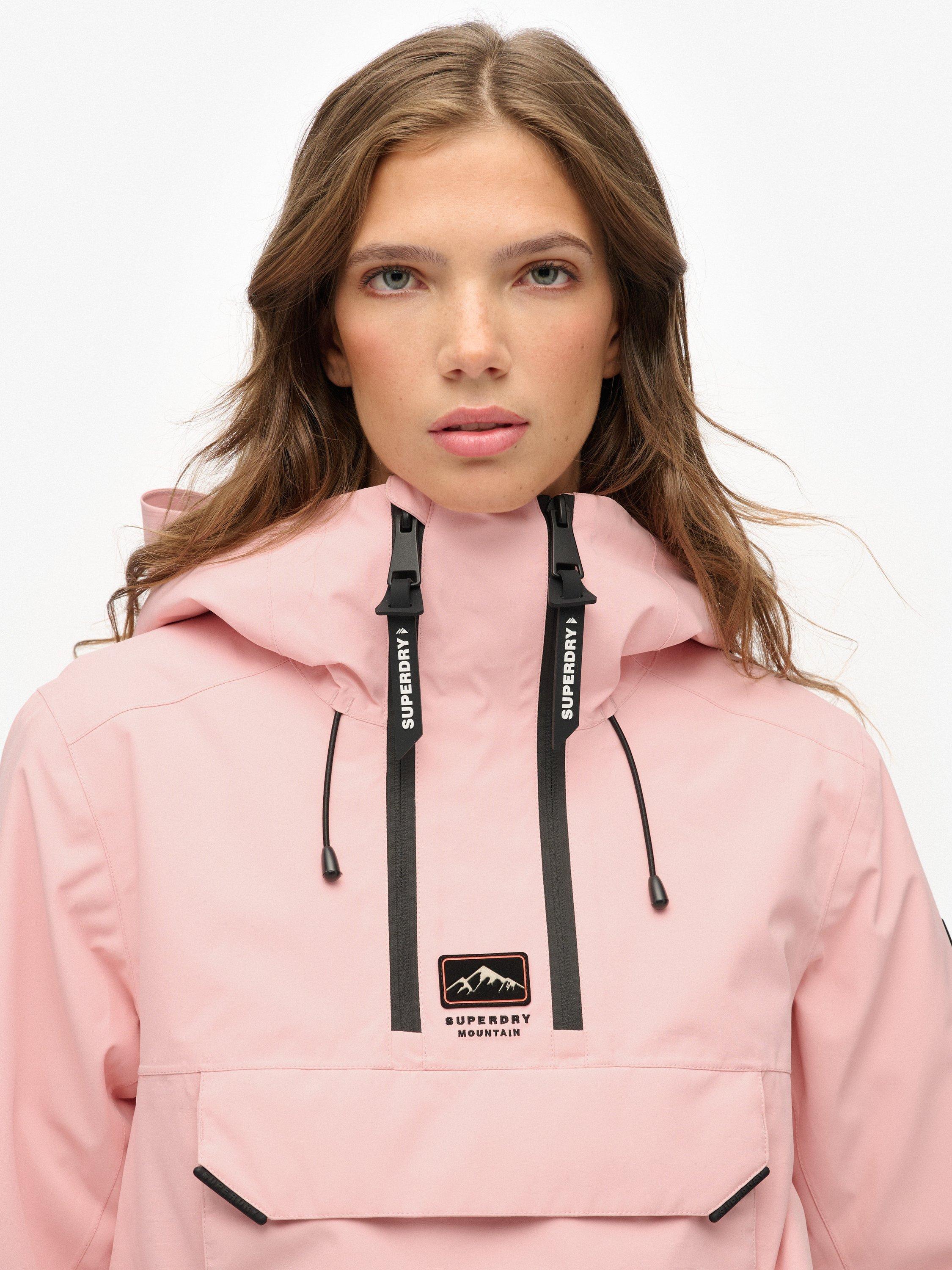 Product image 5 of 5, which shows Superdry Water Resistant Breathable Hooded Ski Jacket, Dull Pink, 12