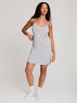 Pretty You London Bamboo Rich Chemise, Grey/White, Grey/White