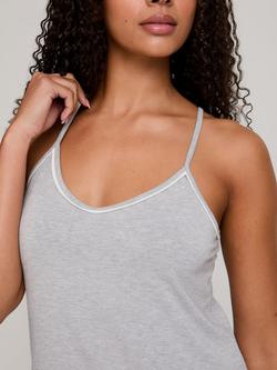 Pretty You London Bamboo Rich Chemise, Grey/White - view 2, Grey/White