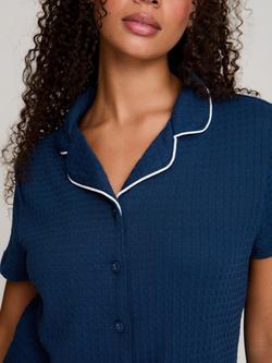 Pretty You London Luxury Suite Waffle Short Shirt Trouser Set - view 2, Marine