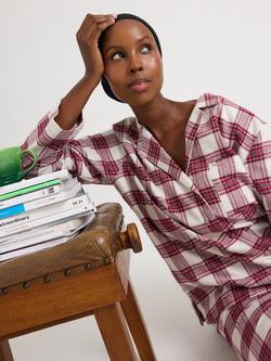 Pretty You London Plaid Button Through Pyjama Set, Stone - view 2, Stone