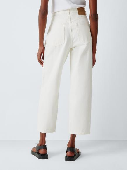 AND/OR Mid Rise Barrel Leg Cropped Jeans - view 2, Ecru