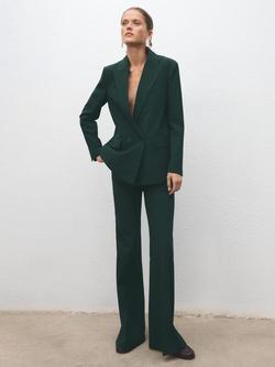 Mango Americana Irese Double Breasted Blazer, Green - view 2, Green