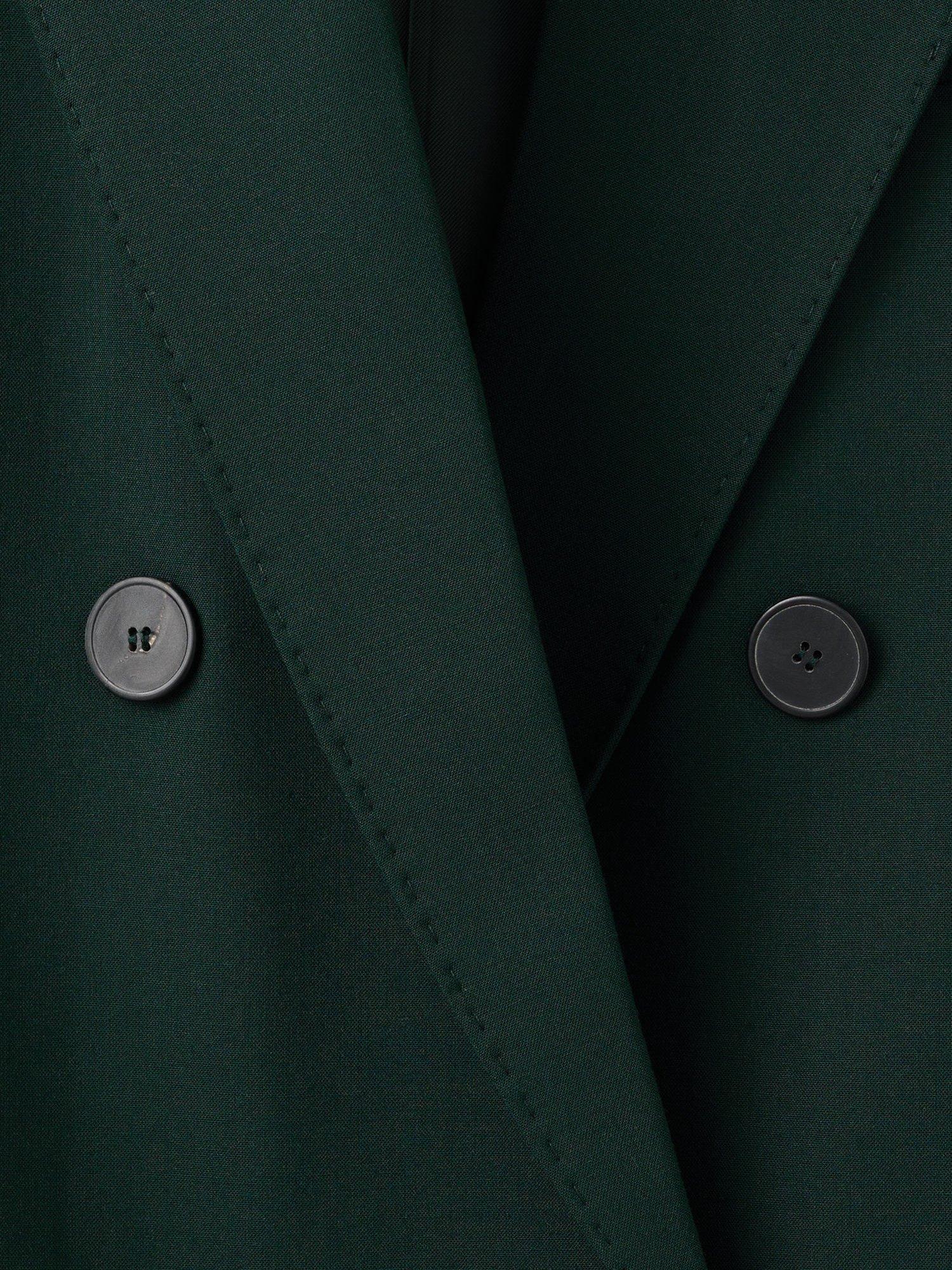 Product image 5 of 8, which shows Mango Americana Irese Double Breasted Blazer, Green, XS