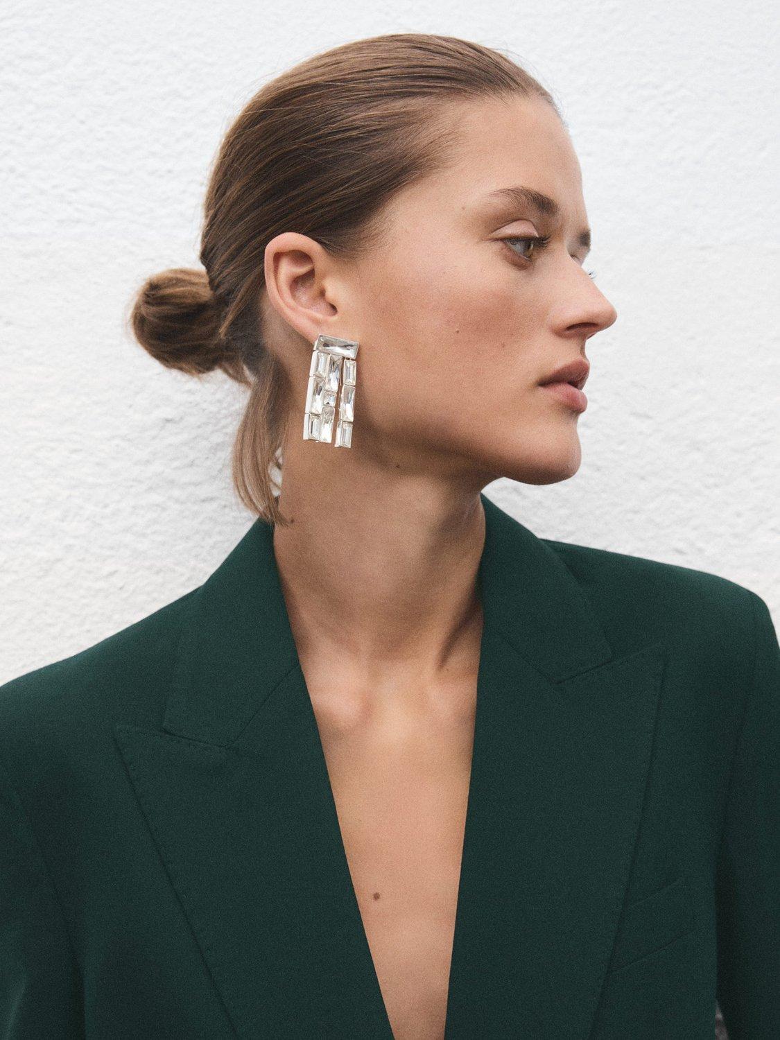 Product image 6 of 8, which shows Mango Americana Irese Double Breasted Blazer, Green, XS