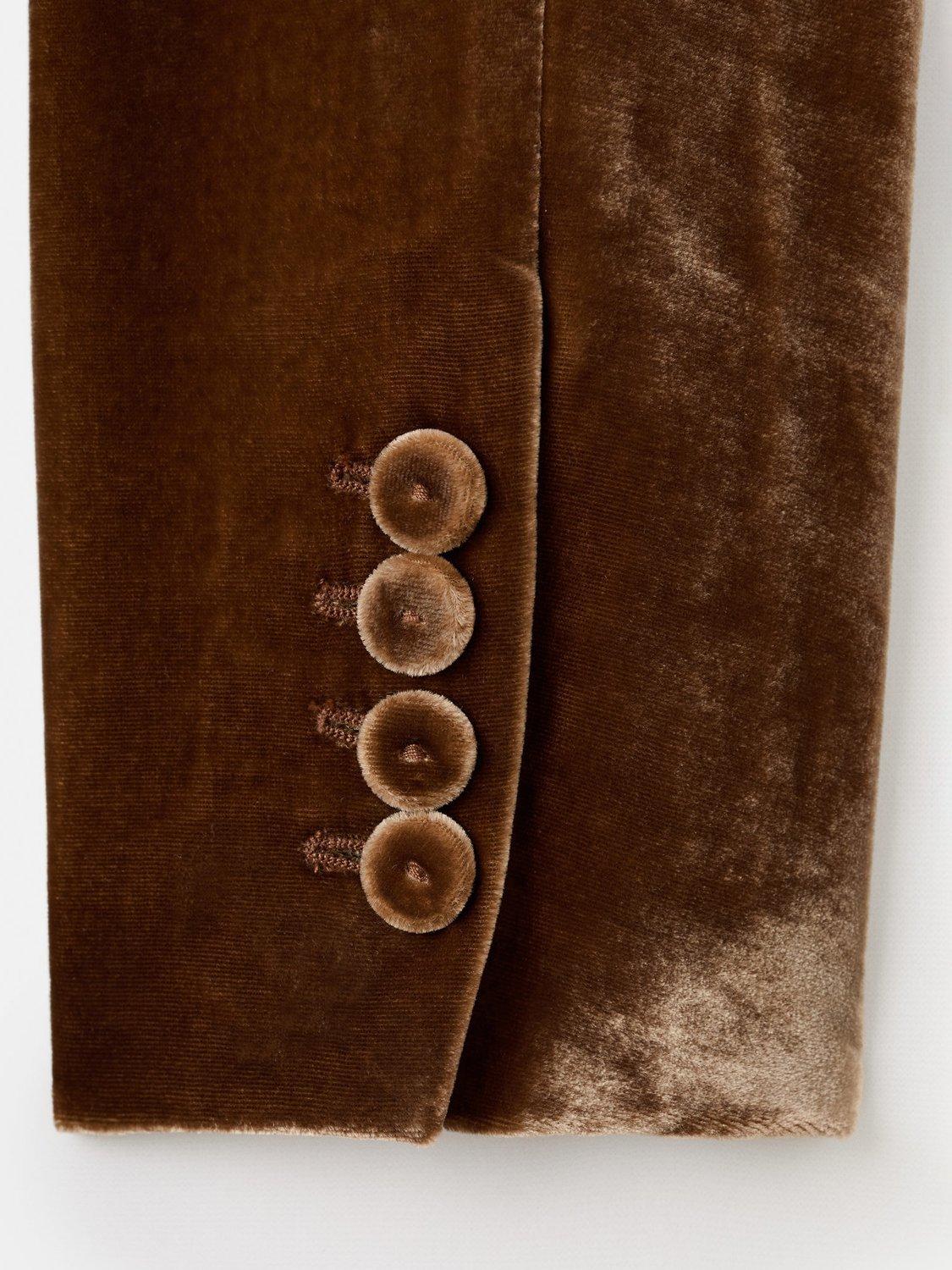 Product image 5 of 7, which shows Mango Americana Velvet Blazer, Dark Brown, L