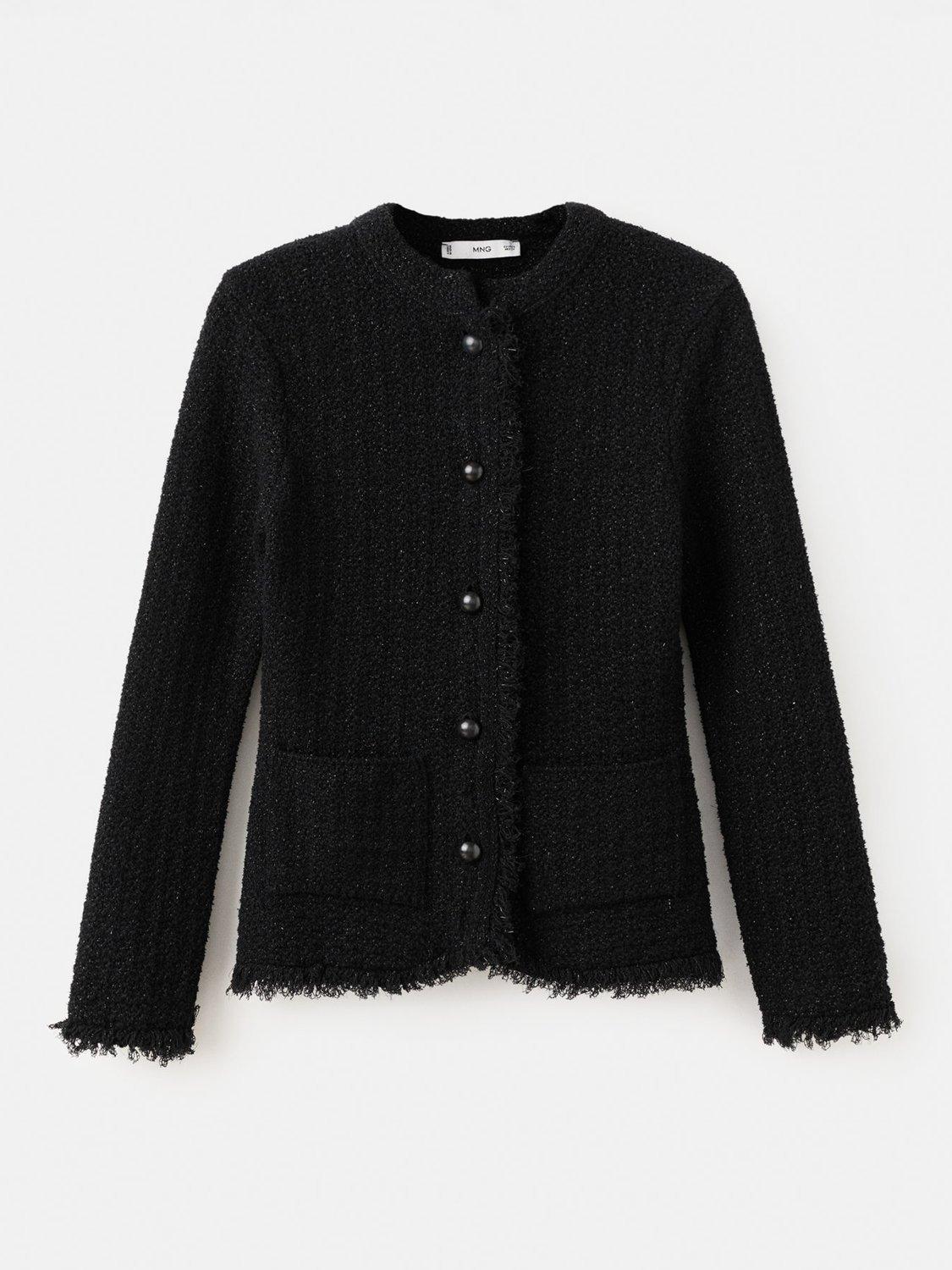Product image 3 of 8, which shows Mango Fringes Cardigan, Black, S