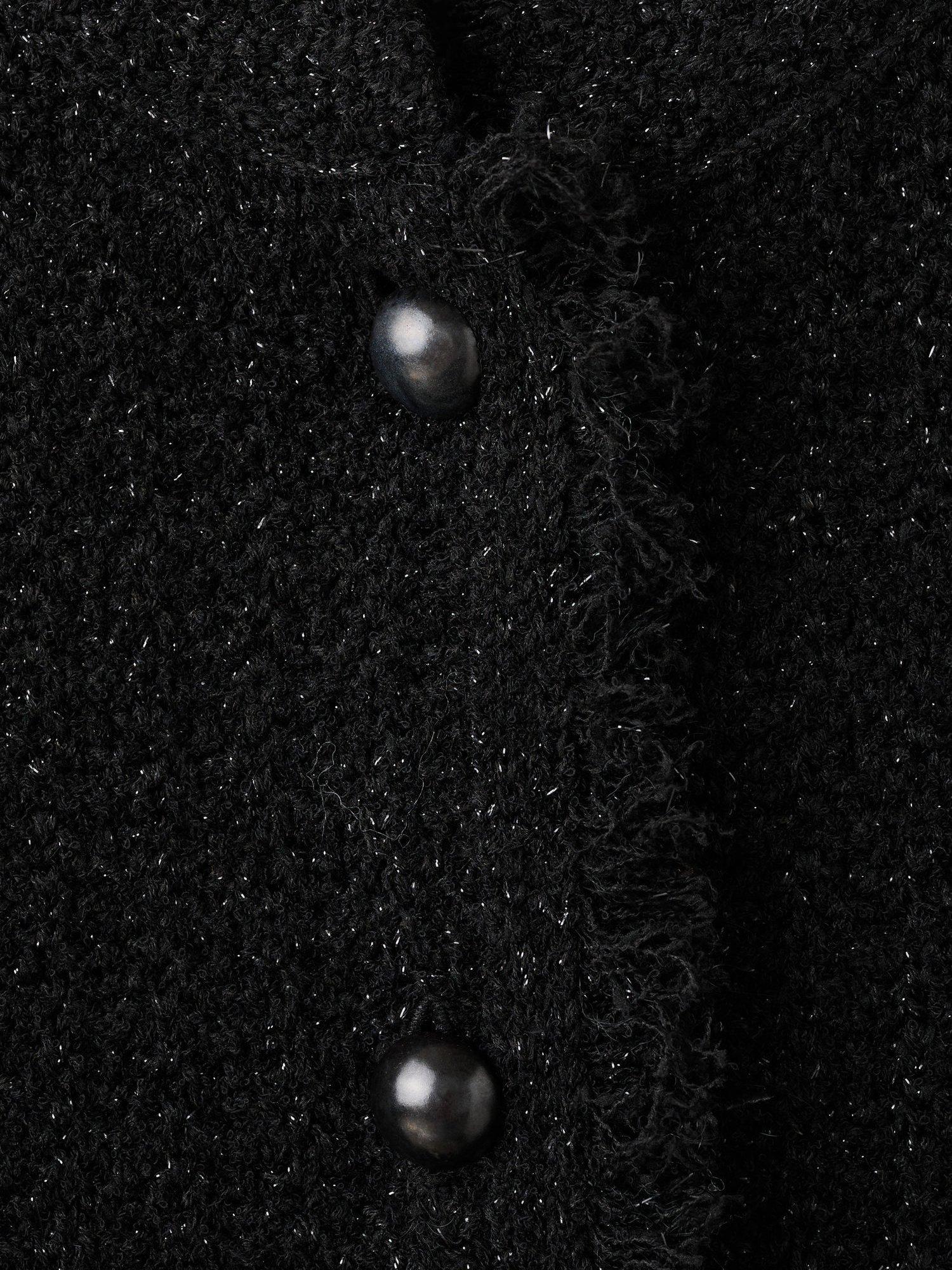 Product image 8 of 8, which shows Mango Fringes Cardigan, Black, S