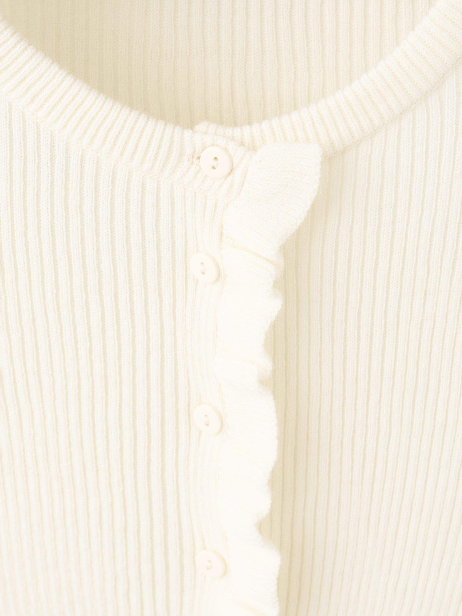 Product image 8 of 8, which shows Mango Waves Frill Cardigan, Natural, XS
