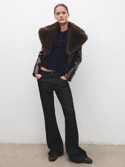 Mango Waves Rib Knit Cardigan, Navy - view 2, Navy