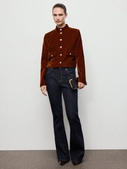 Mango Claudi Velvet Jacket, Medium Orange - view 2, Medium Orange