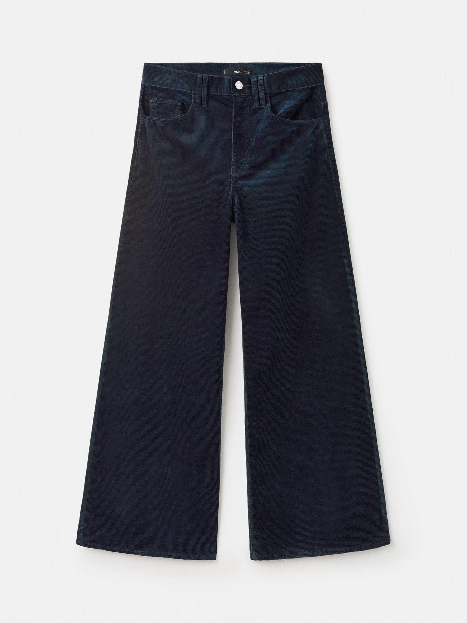 Product image 3 of 7, which shows Mango Carmen Wide Leg Jeans, Navy, 10