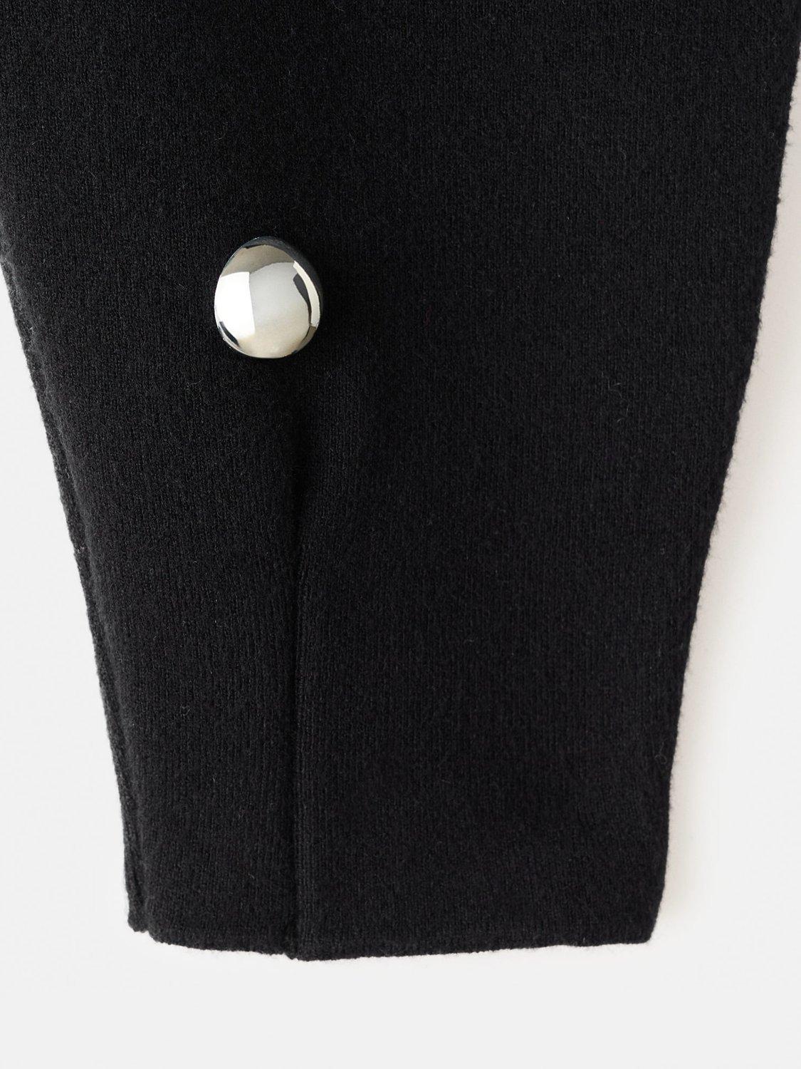 Product image 5 of 7, which shows Mango Inoxidab Embellished Cropped Jumper, Black, L