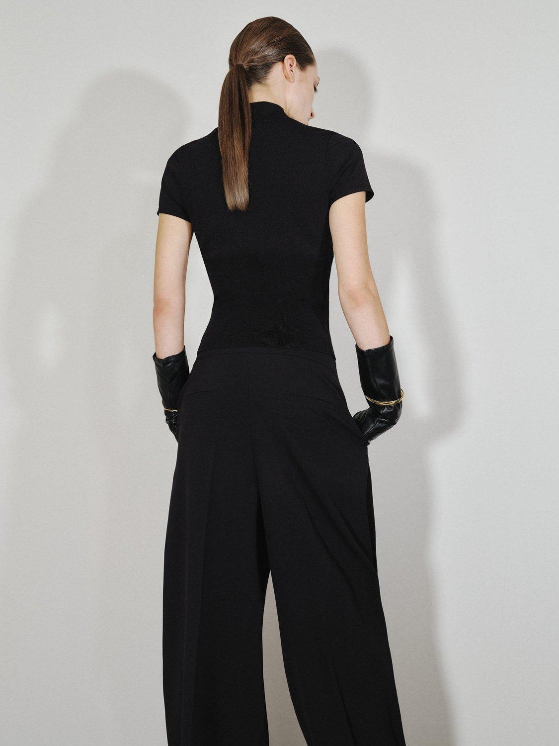 Product image 4 of 6, which shows Mango Haunted Fine Knit Top, Black, L