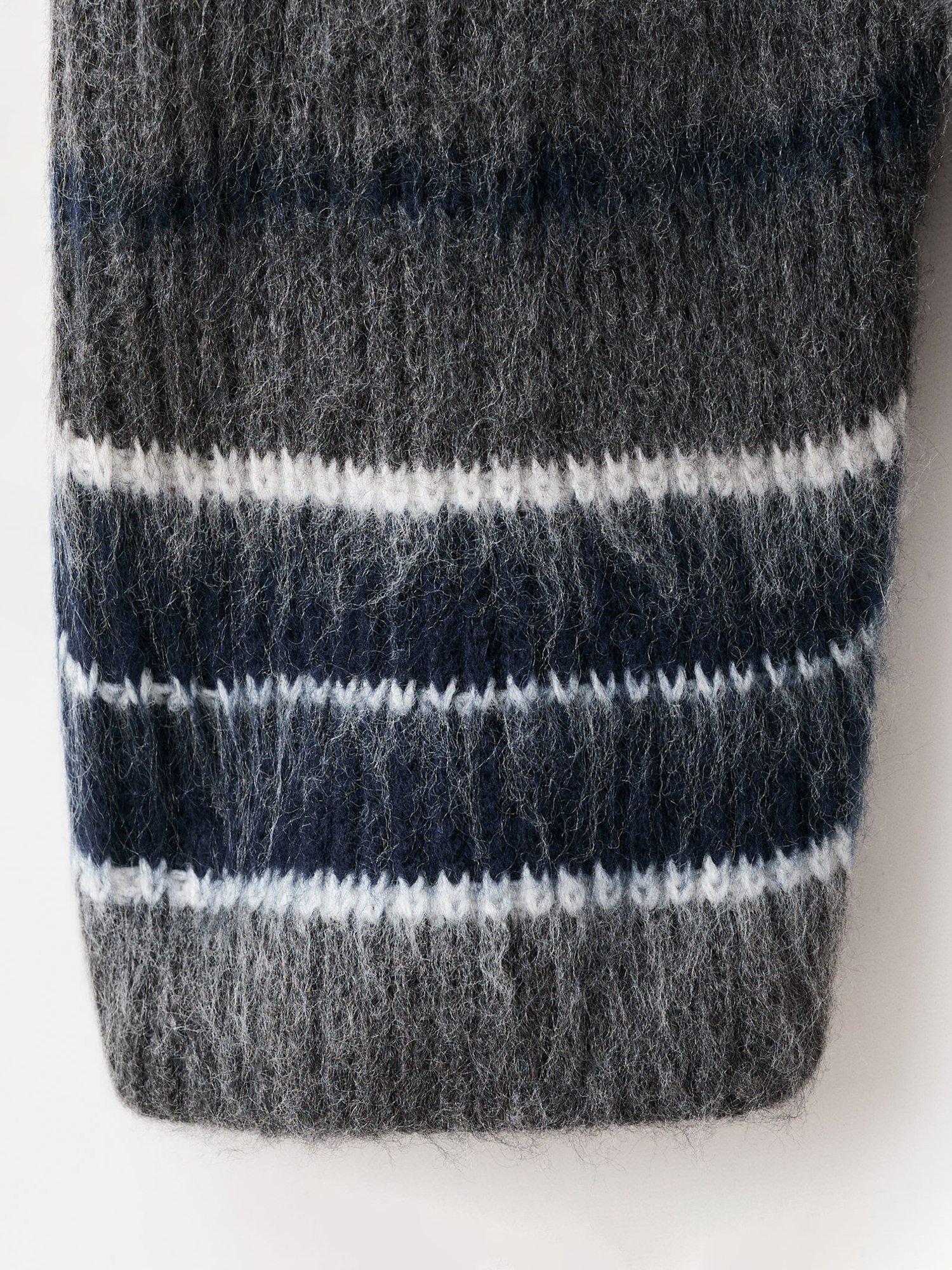Product image 5 of 7, which shows Mango Titi Stripe Knit Jumper, Grey, L