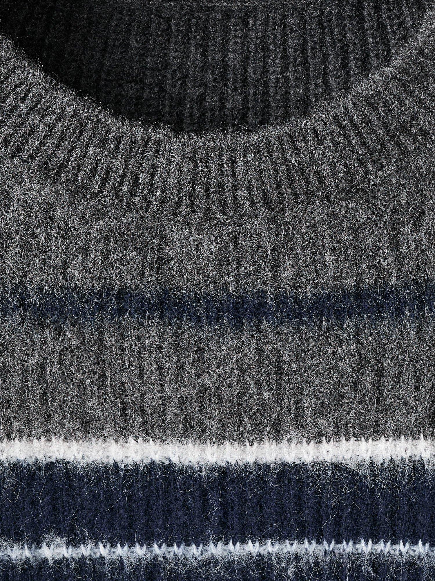 Product image 7 of 7, which shows Mango Titi Stripe Knit Jumper, Grey, L