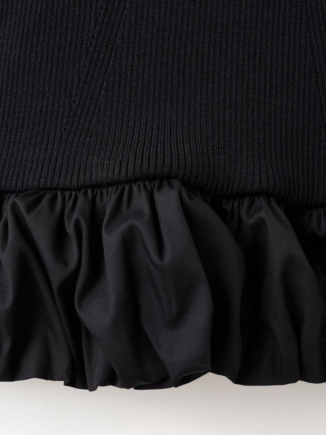 Product image 5 of 7, which shows Mango Peplum Hem Top, Black, XS