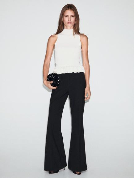 Mango Peplum Hem Top - view 2, Natural White