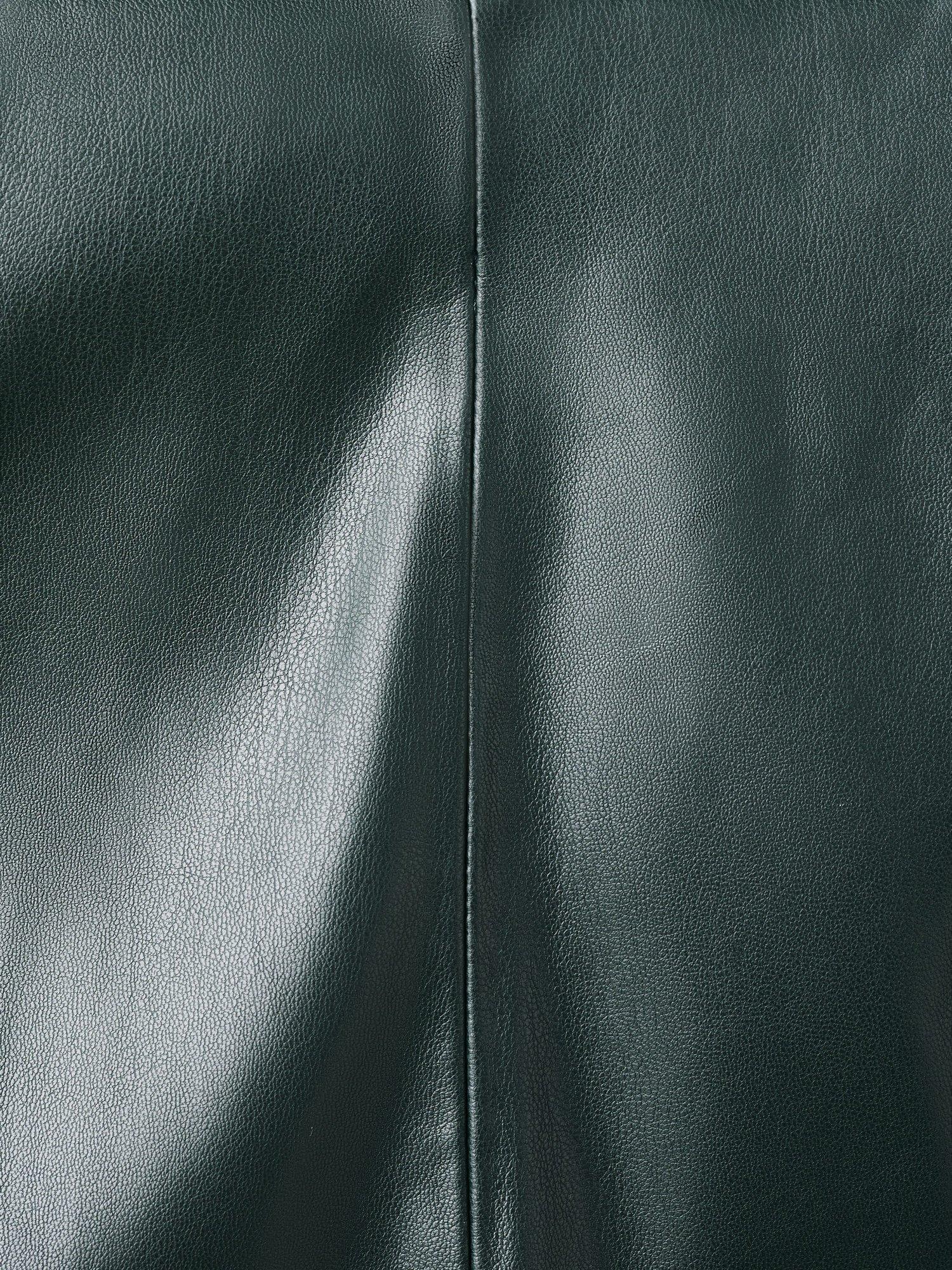 Product image 5 of 7, which shows Mango Emmy Faux Leather Flared Trousers, Green, 10